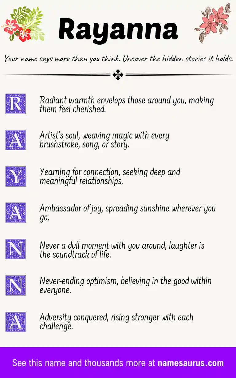 Acrostic poem about Rayanna.
