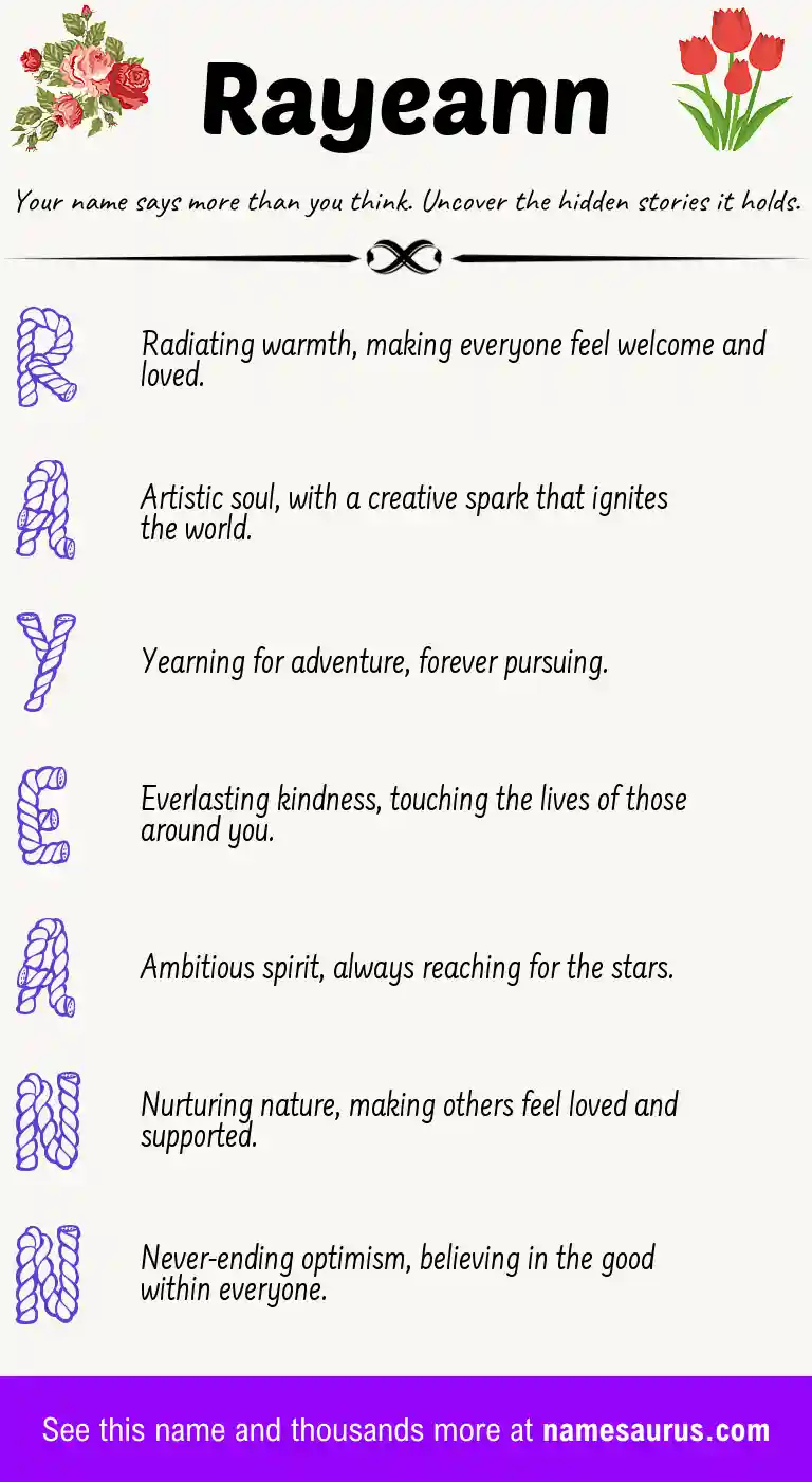Acrostic poem about Rayeann.