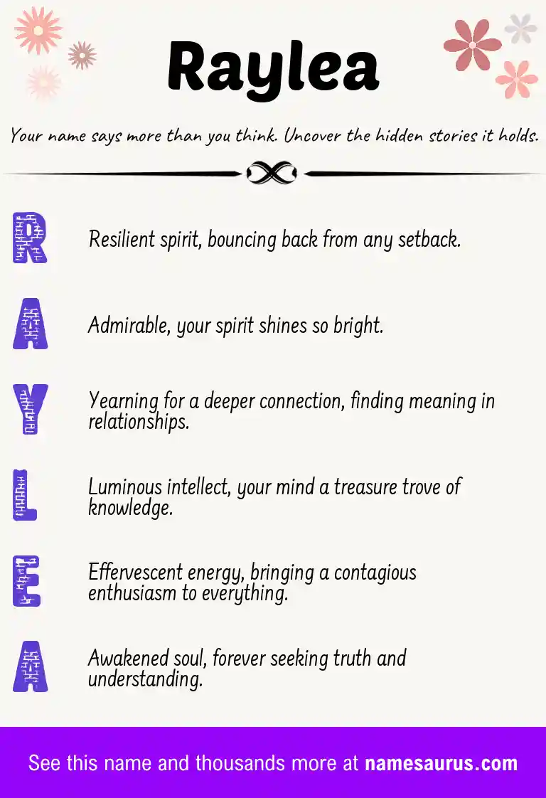 Acrostic poem about Raylea.