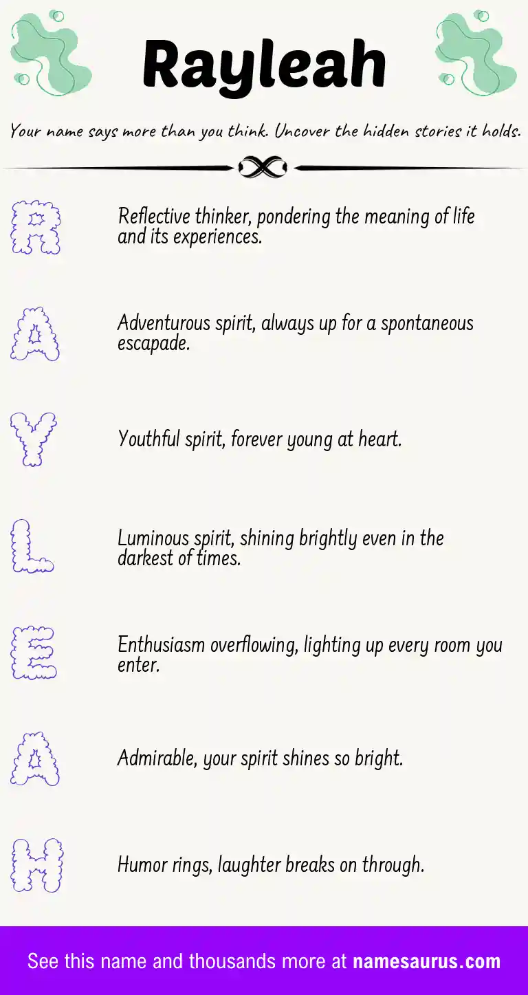 Acrostic poem about Rayleah.