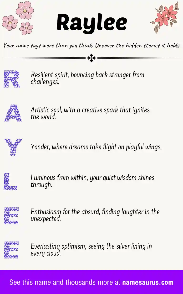 Acrostic poem about Raylee.