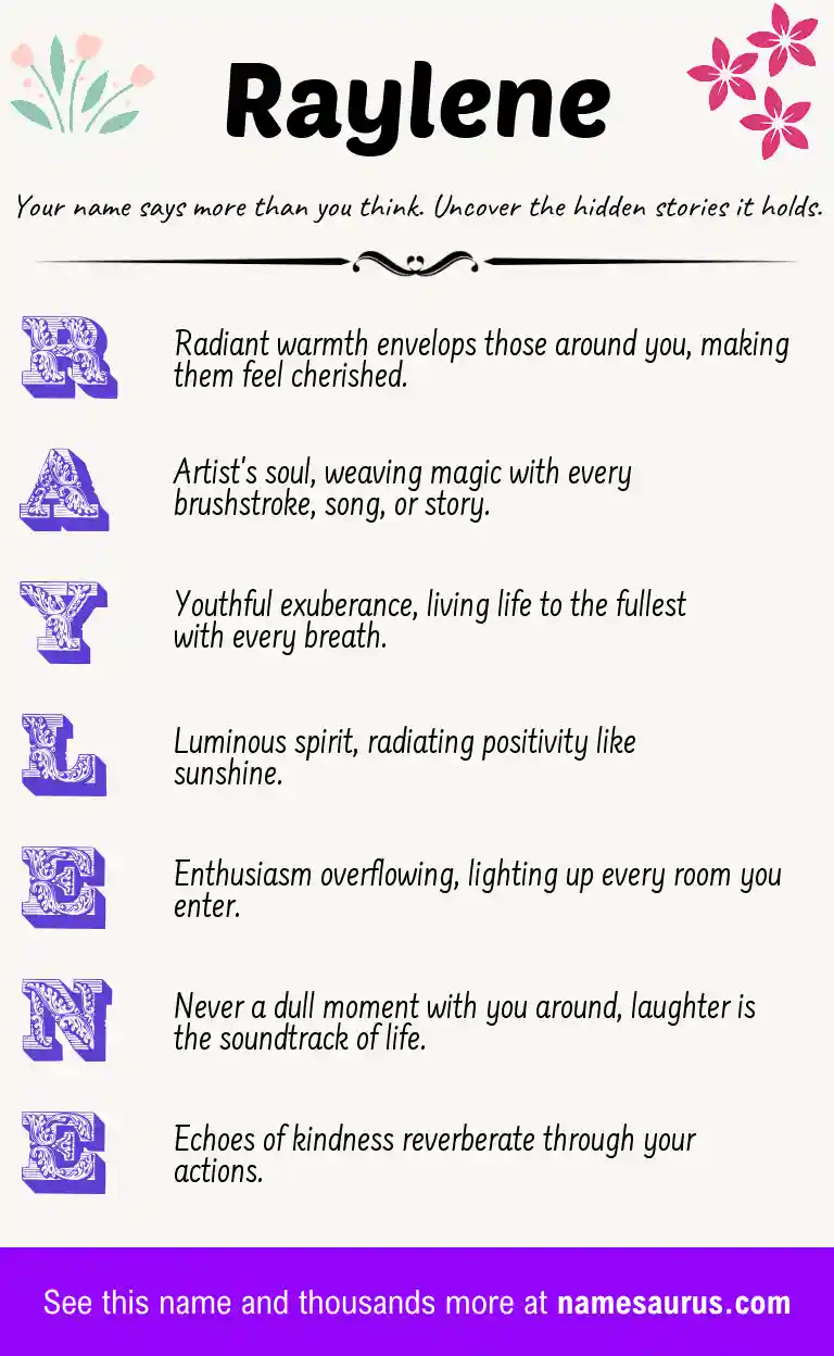 Acrostic poem about Raylene.