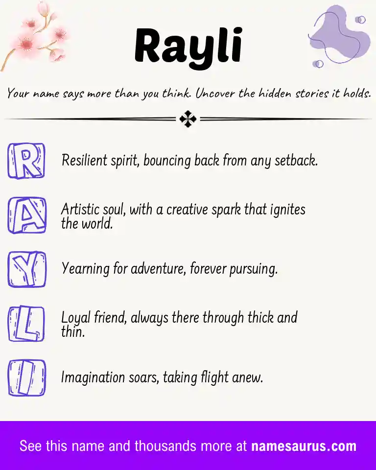Acrostic poem about Rayli.