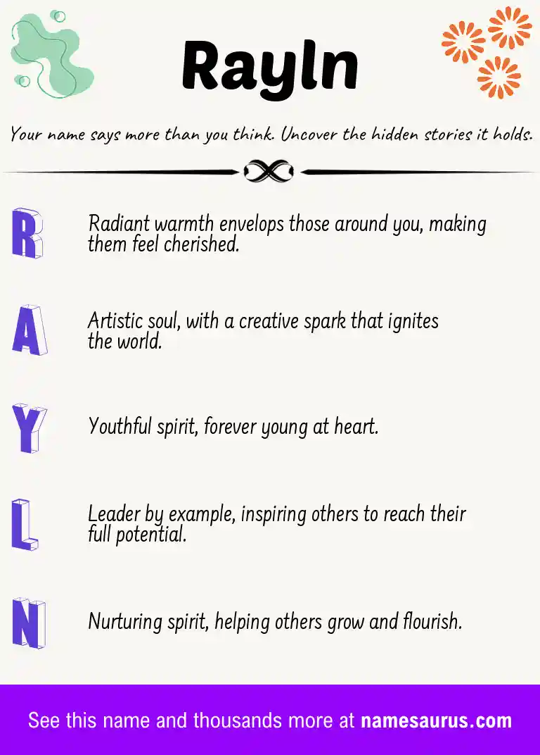 Acrostic poem about Rayln.