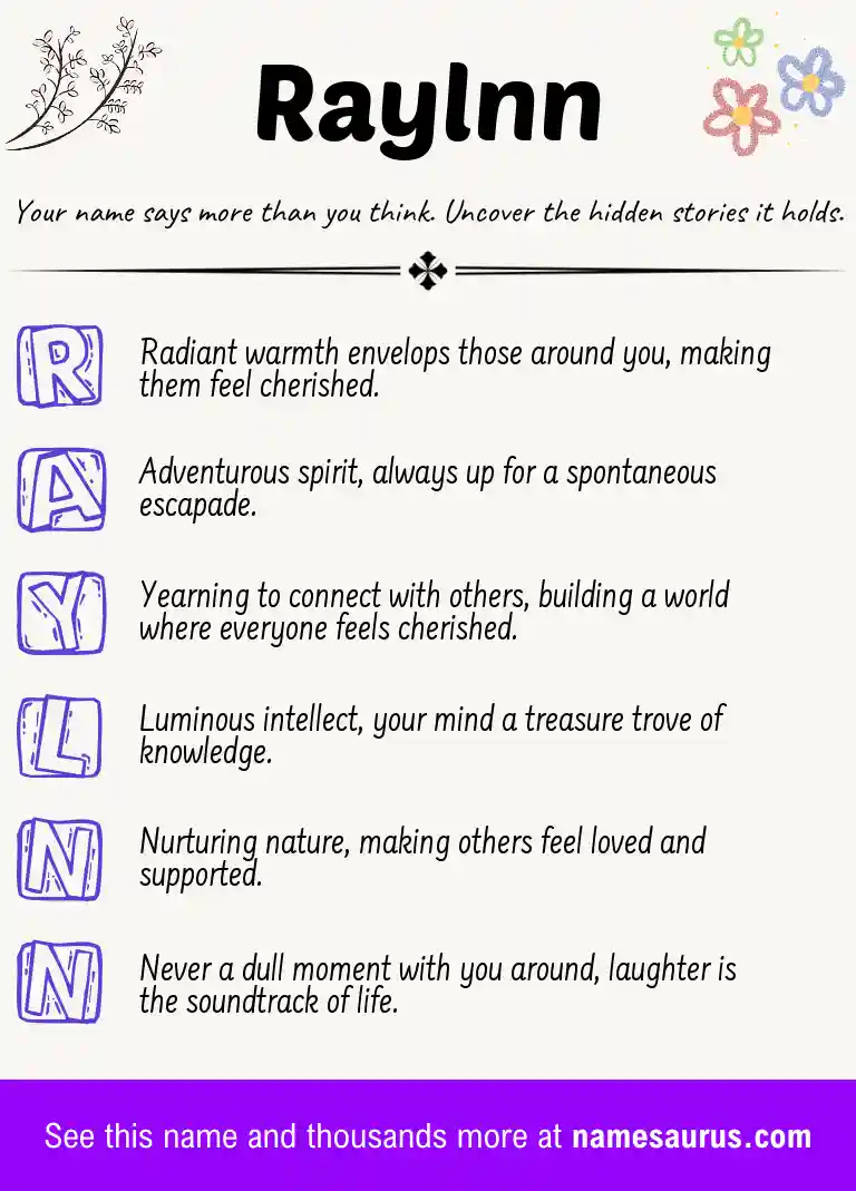 Acrostic poem about Raylnn.