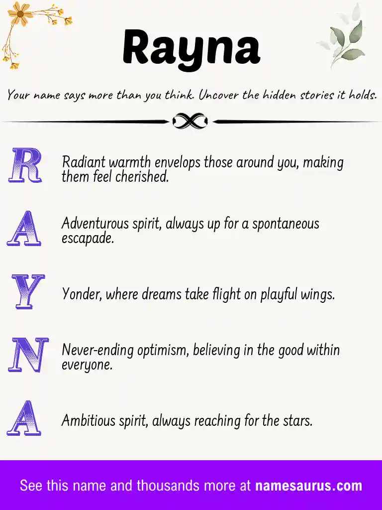 Acrostic poem about Rayna.