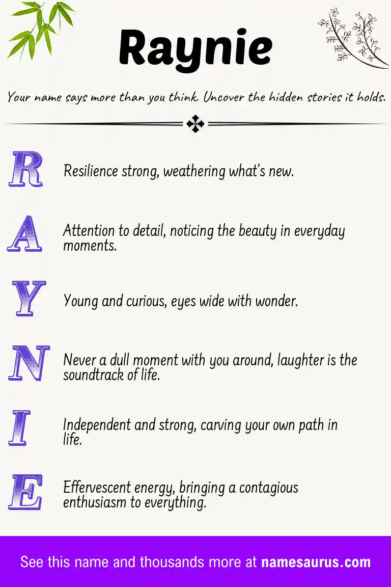 Acrostic poem about Raynie.