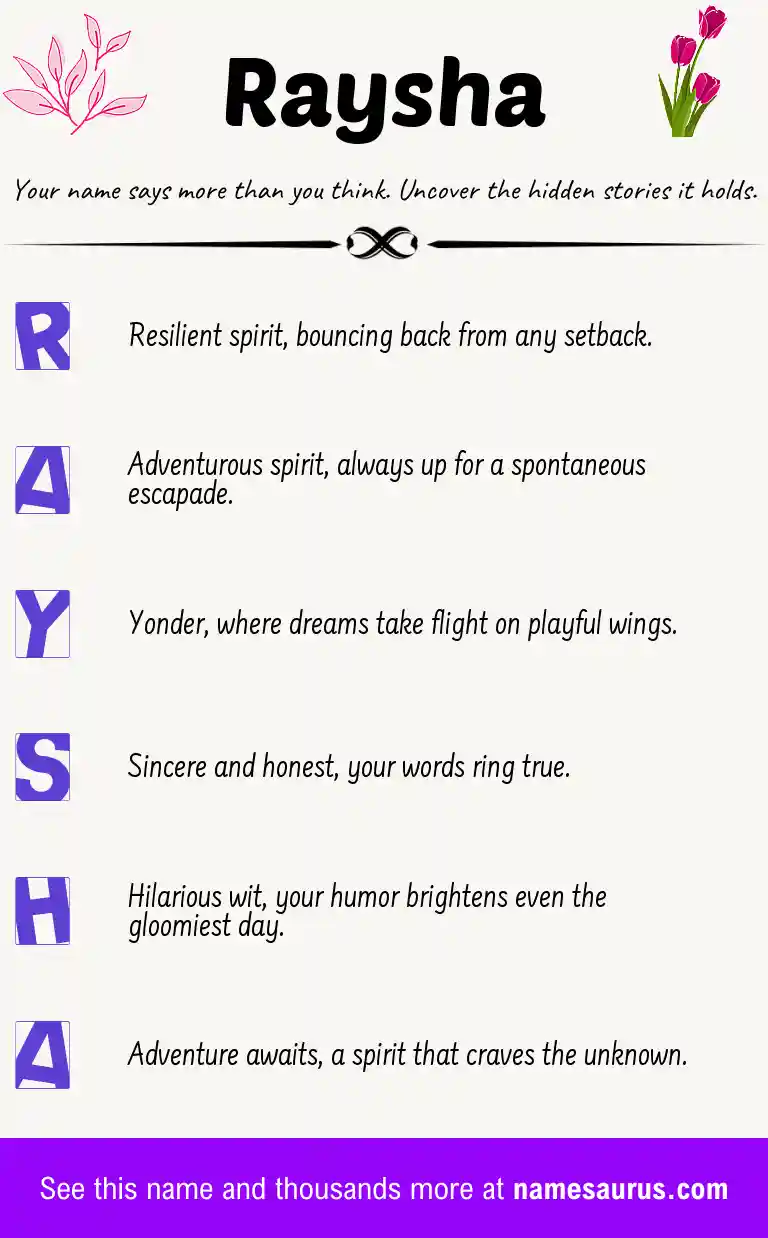 Acrostic poem about Raysha.