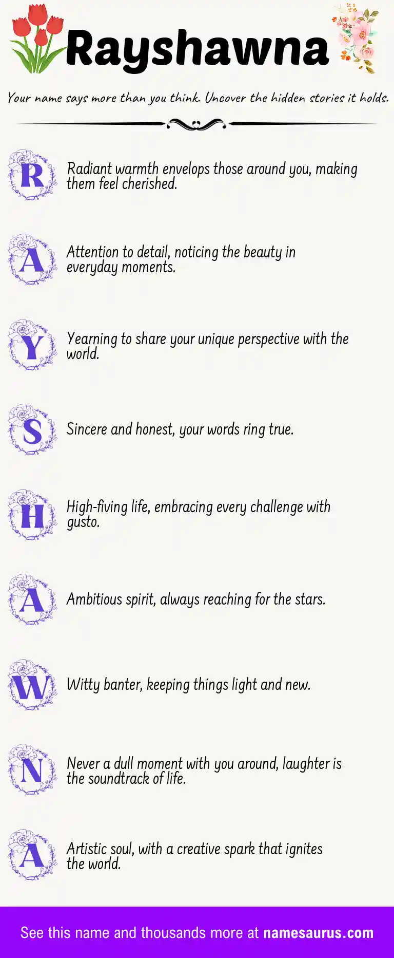 Acrostic poem about Rayshawna.