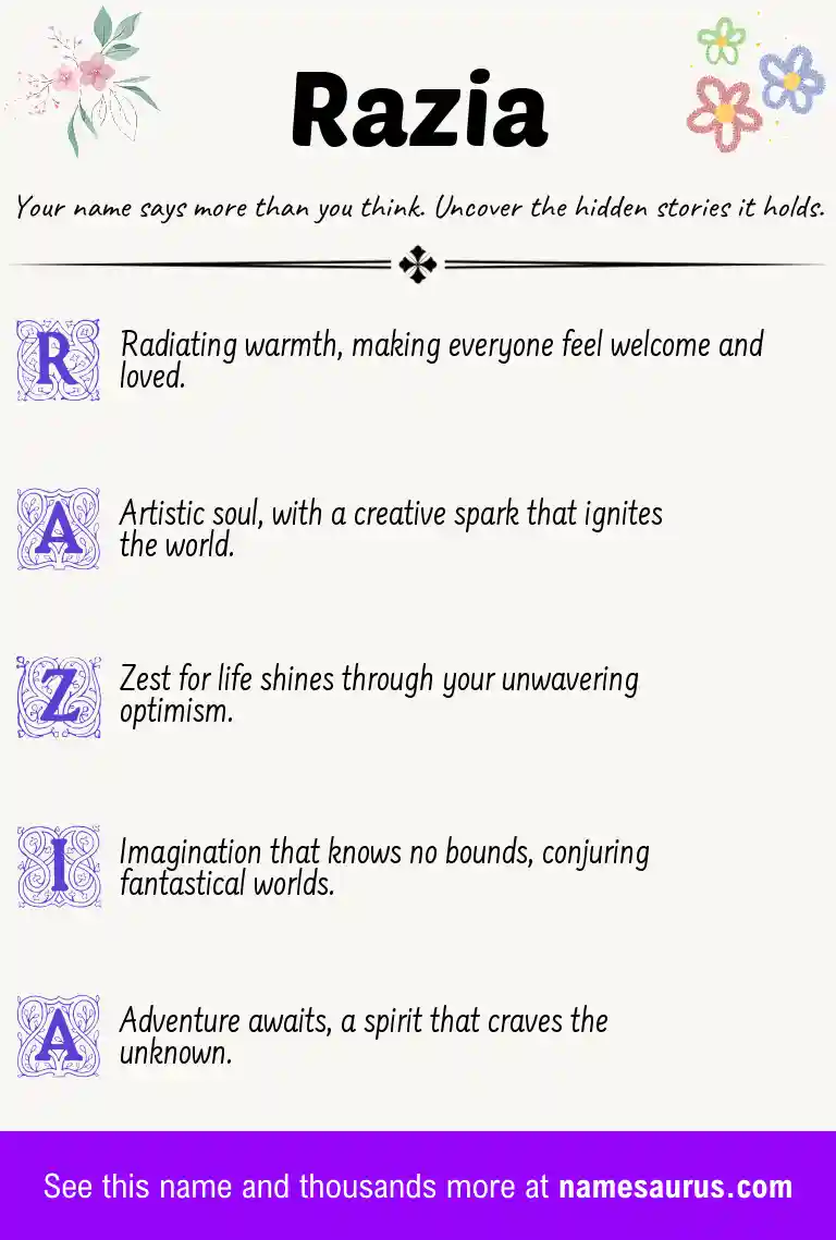 Acrostic poem about Razia.