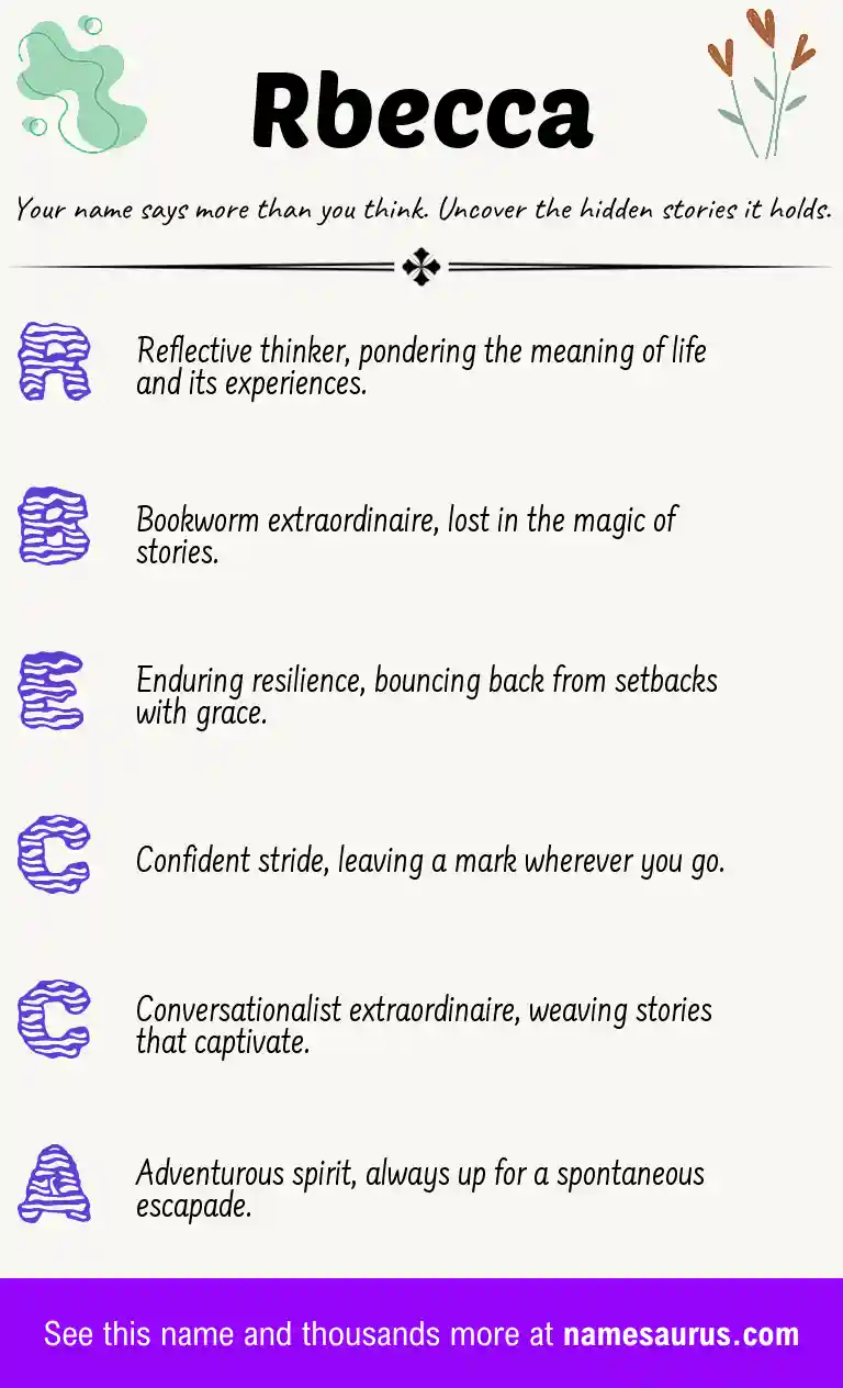 Acrostic poem about Rbecca.