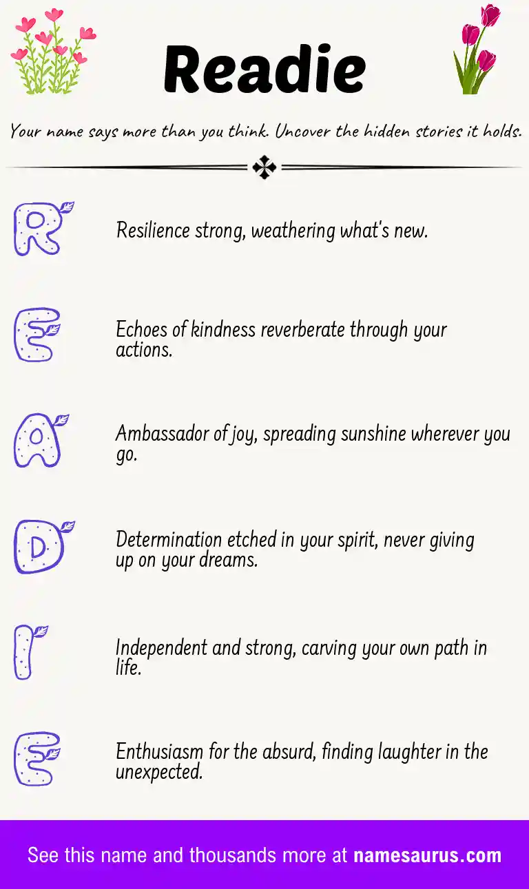 Acrostic poem about Readie.