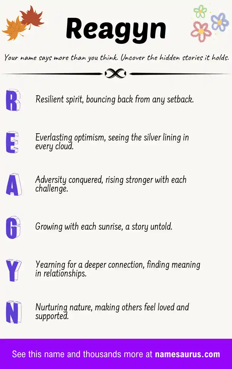 Acrostic poem about Reagyn.
