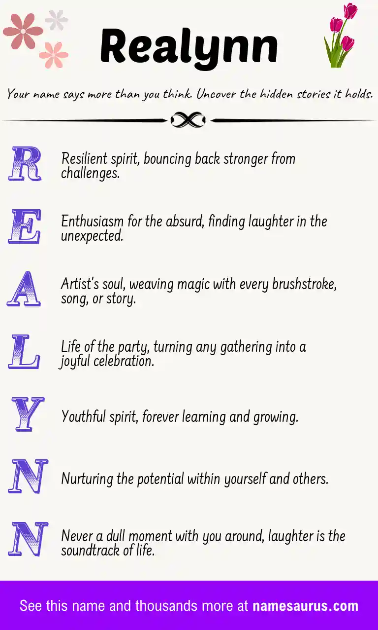 Acrostic poem about Realynn.