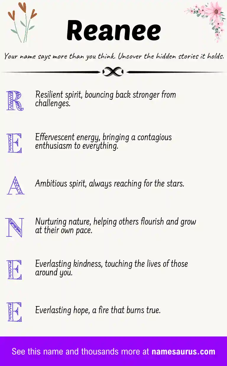Acrostic poem about Reanee.
