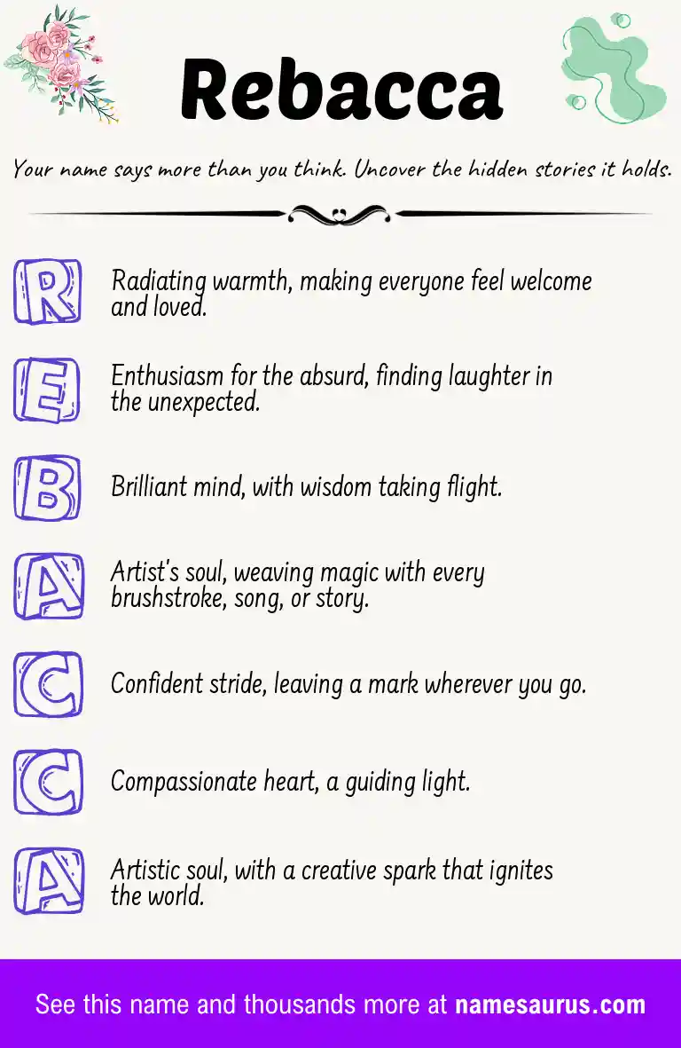 Acrostic poem about Rebacca.