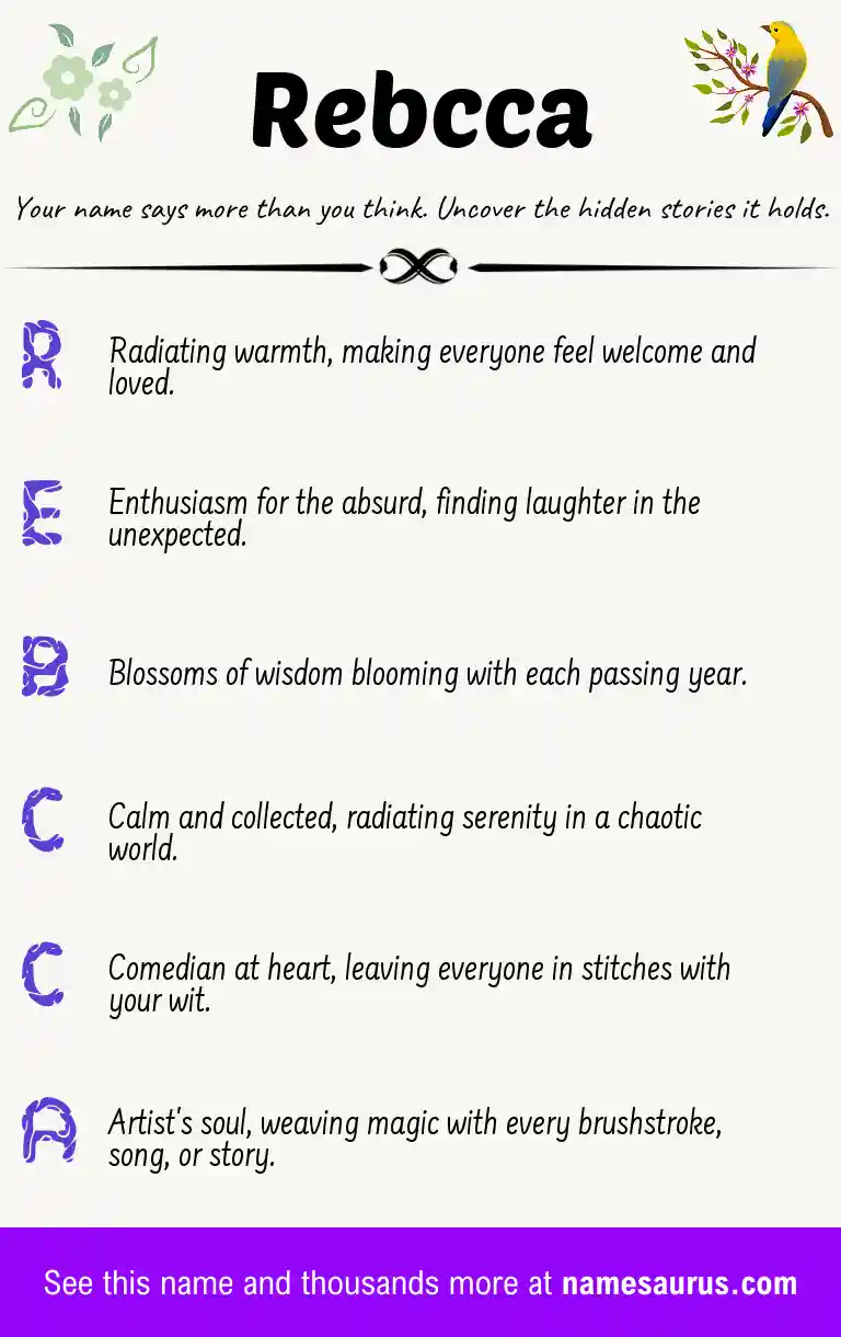 Acrostic poem about Rebcca.