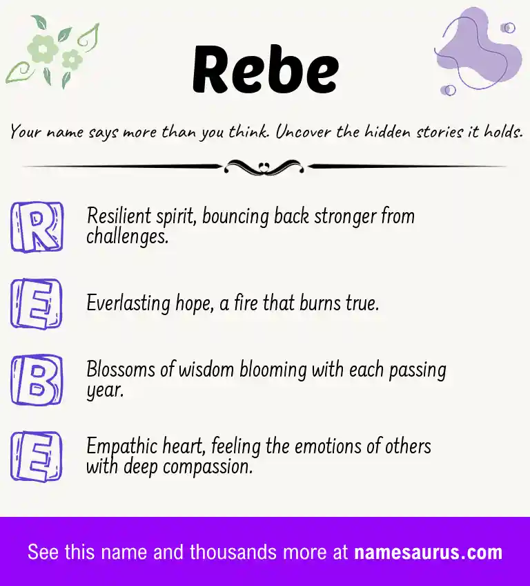 Acrostic poem about Rebe.