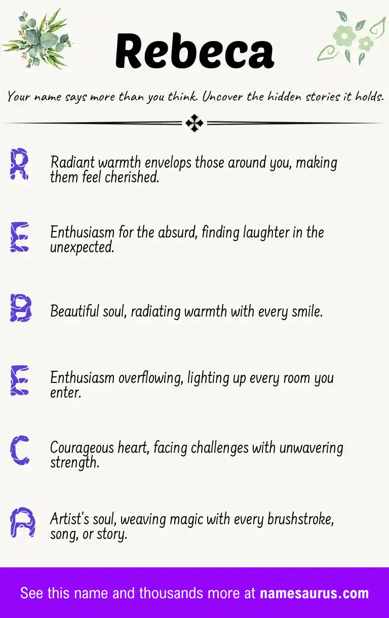Acrostic poem about Rebeca.