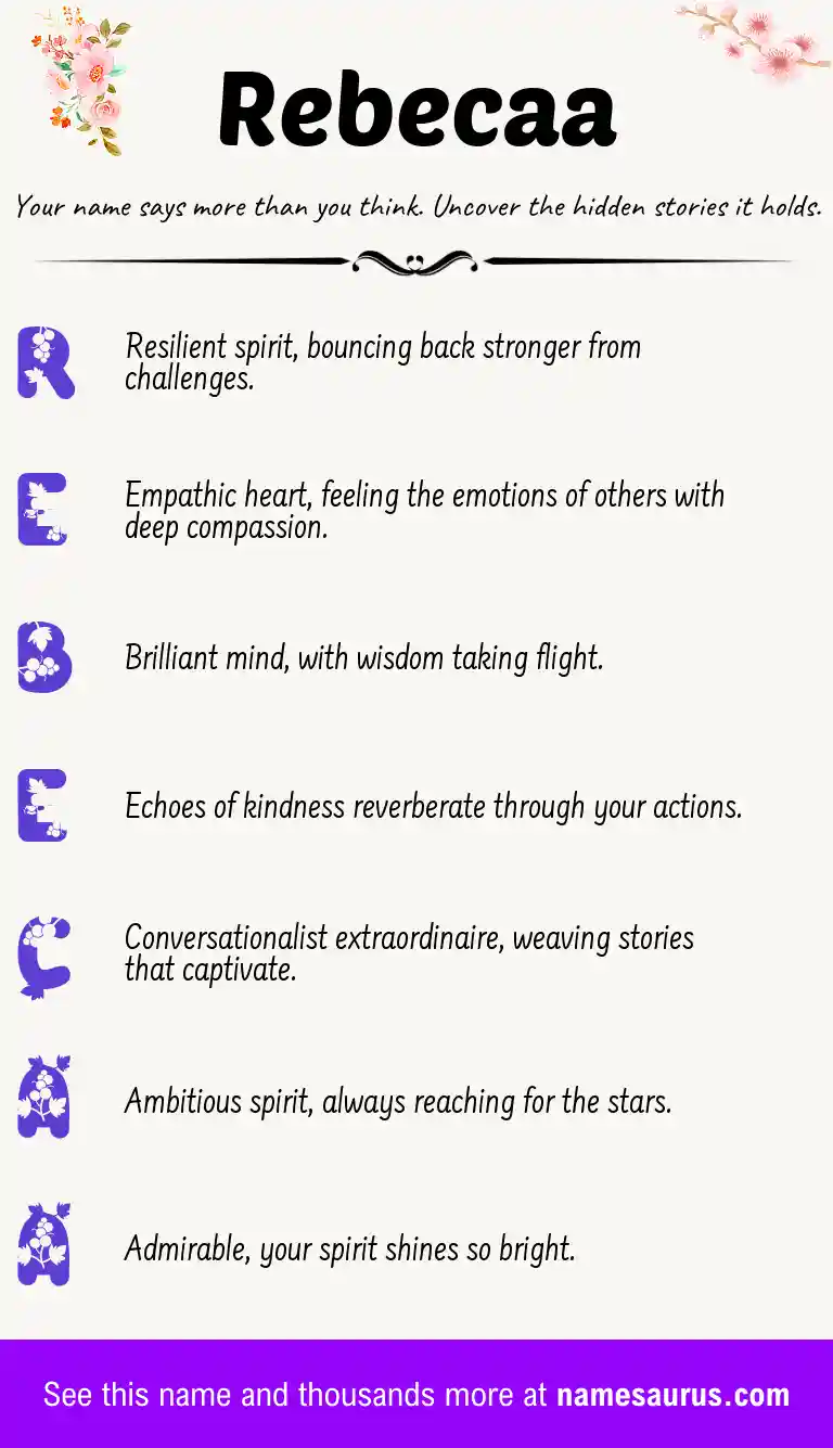 Acrostic poem about Rebecaa.