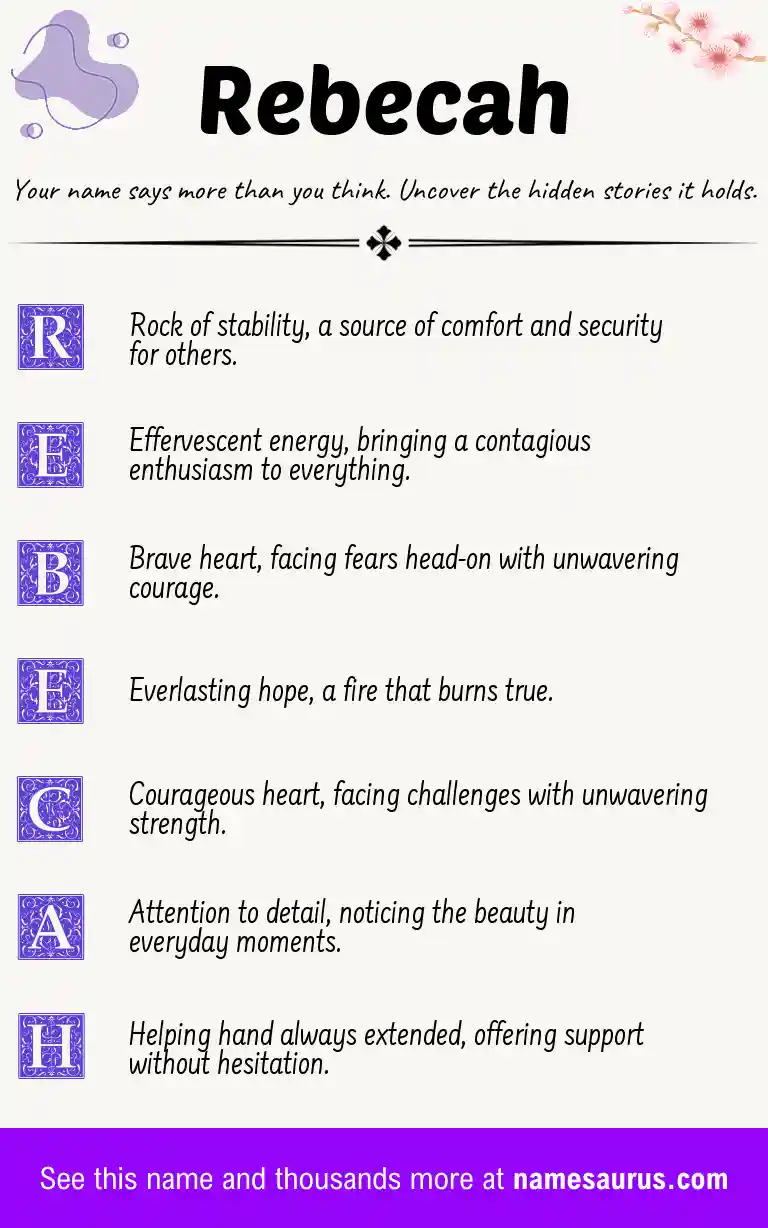 Acrostic poem about Rebecah.