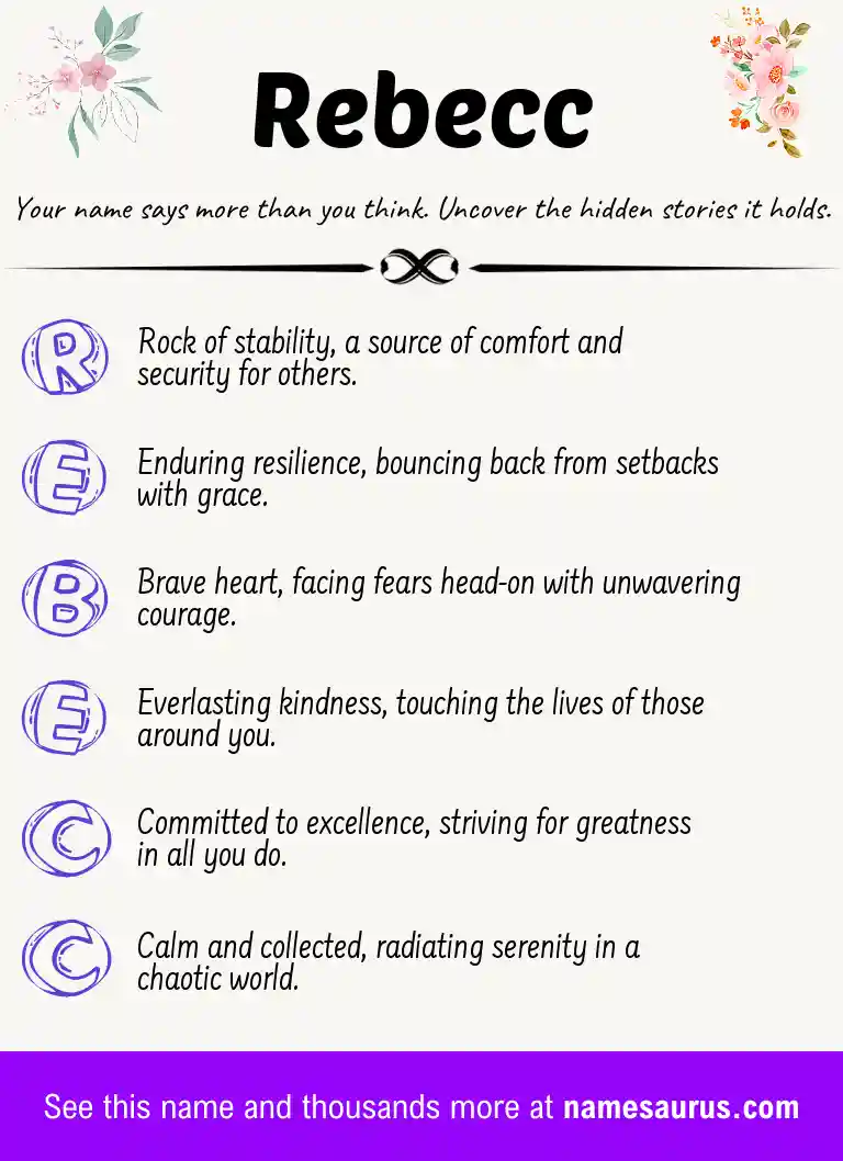 Acrostic poem about Rebecc.