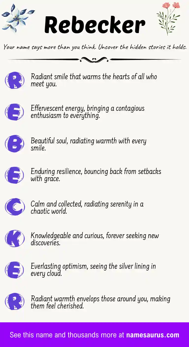 Acrostic poem about Rebecker.