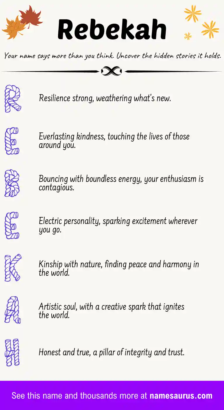 Acrostic poem about Rebekah.