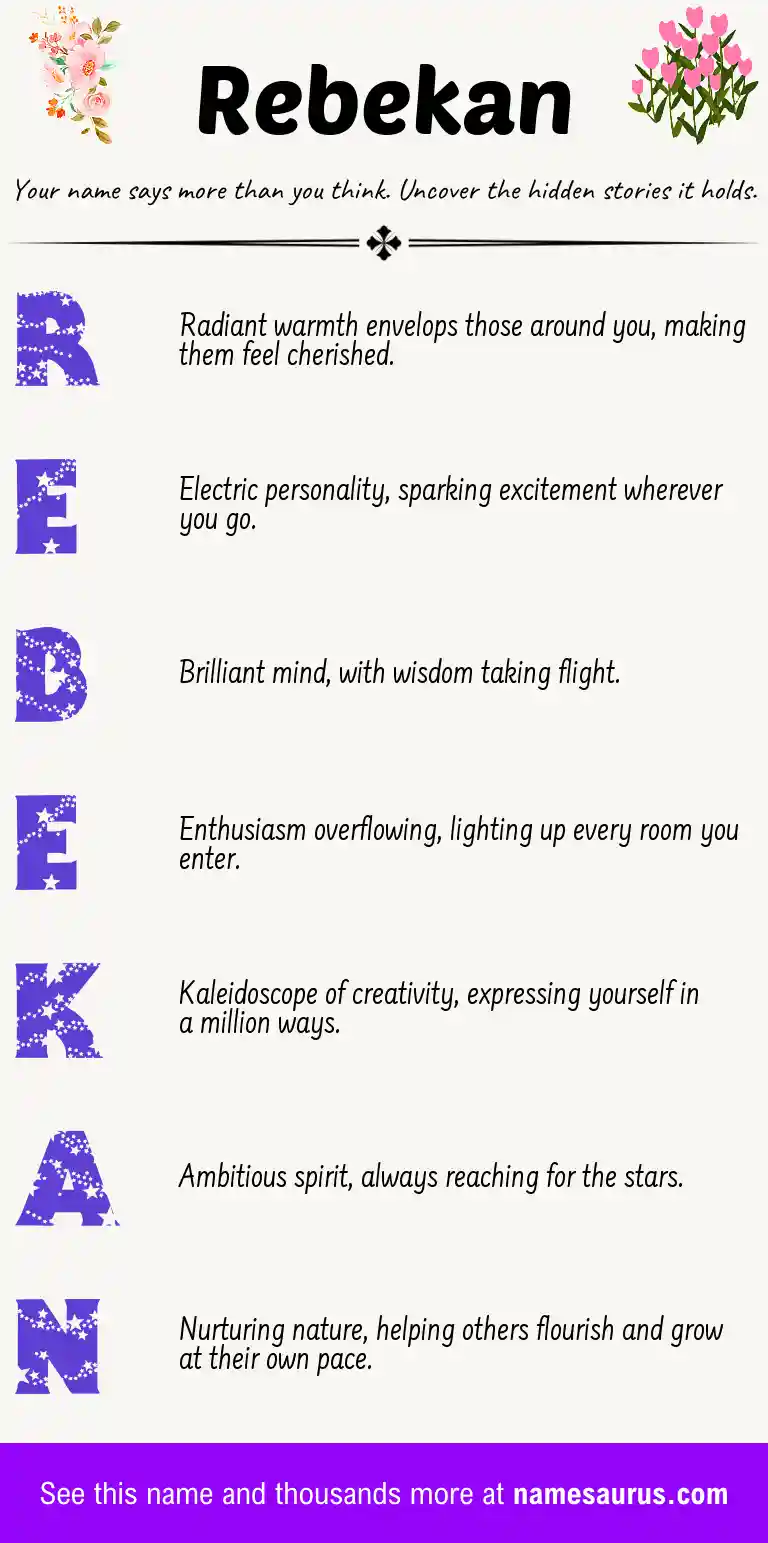 Acrostic poem about Rebekan.