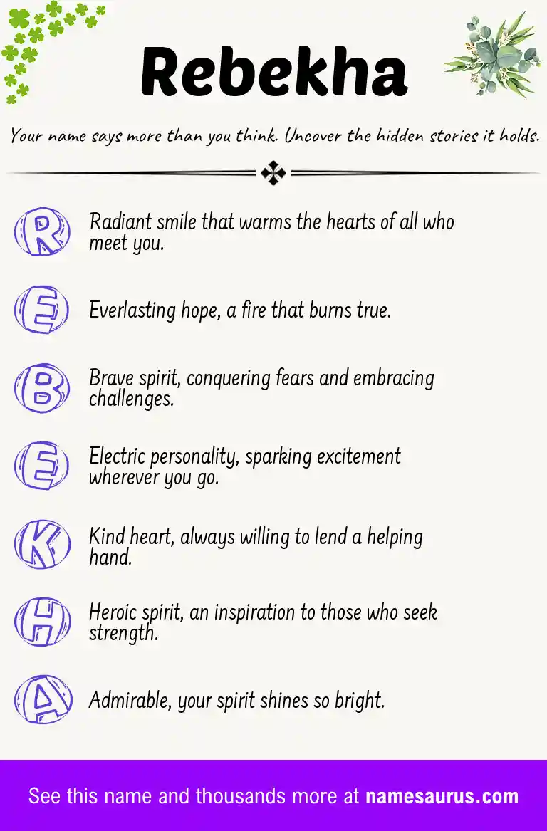 Acrostic poem about Rebekha.