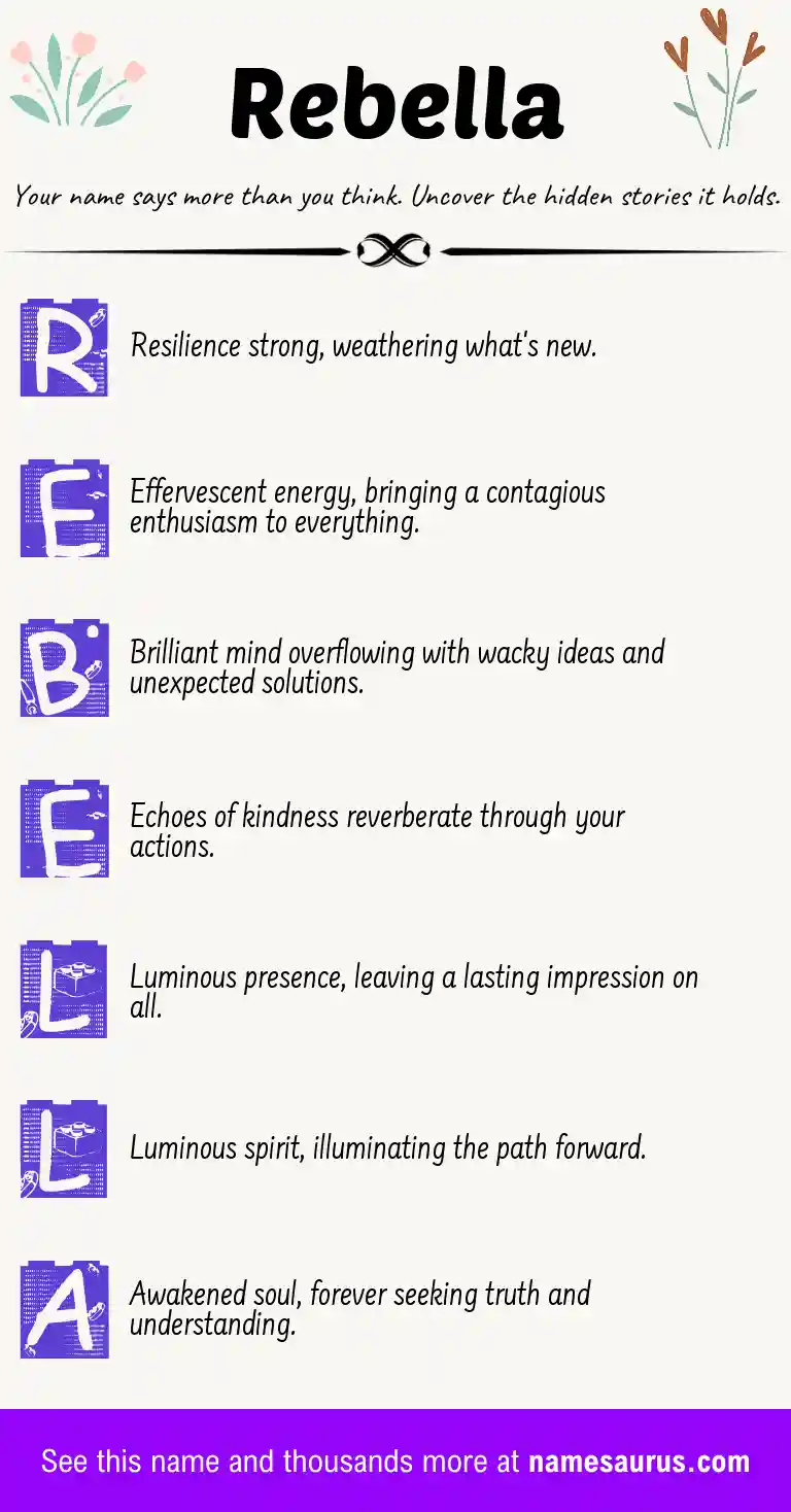 Acrostic poem about Rebella.