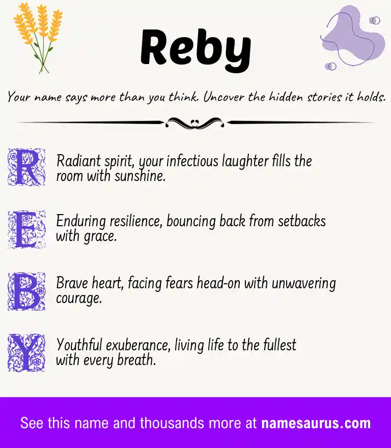 Acrostic poem about Reby.