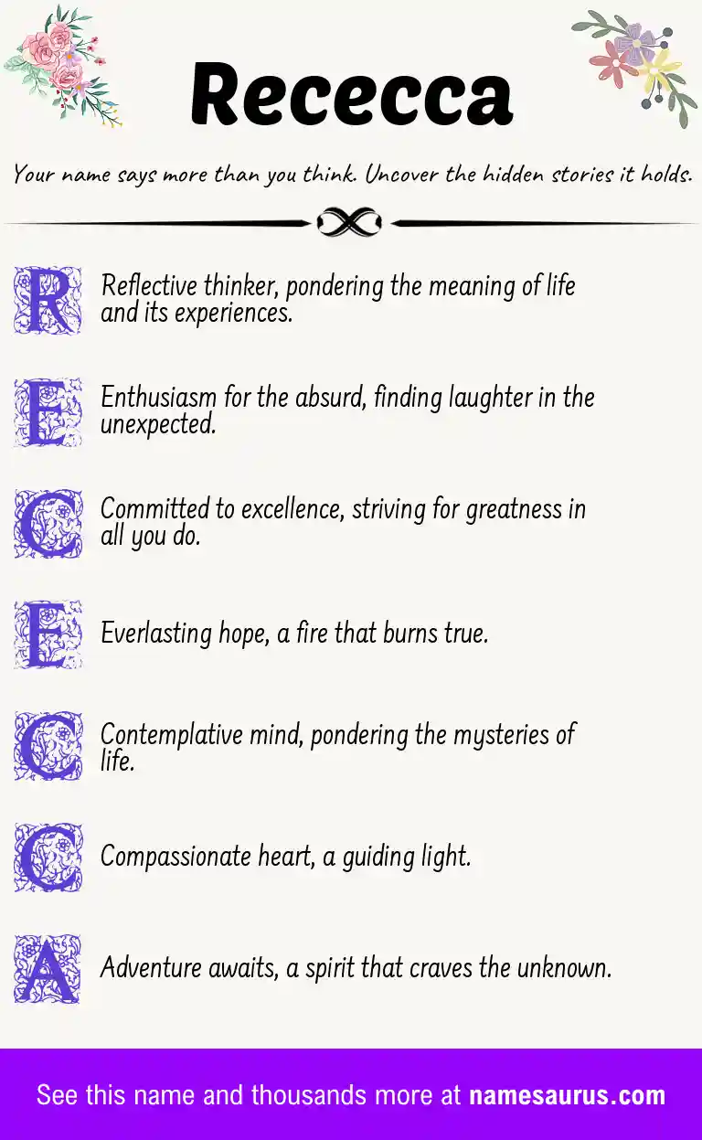 Acrostic poem about Rececca.