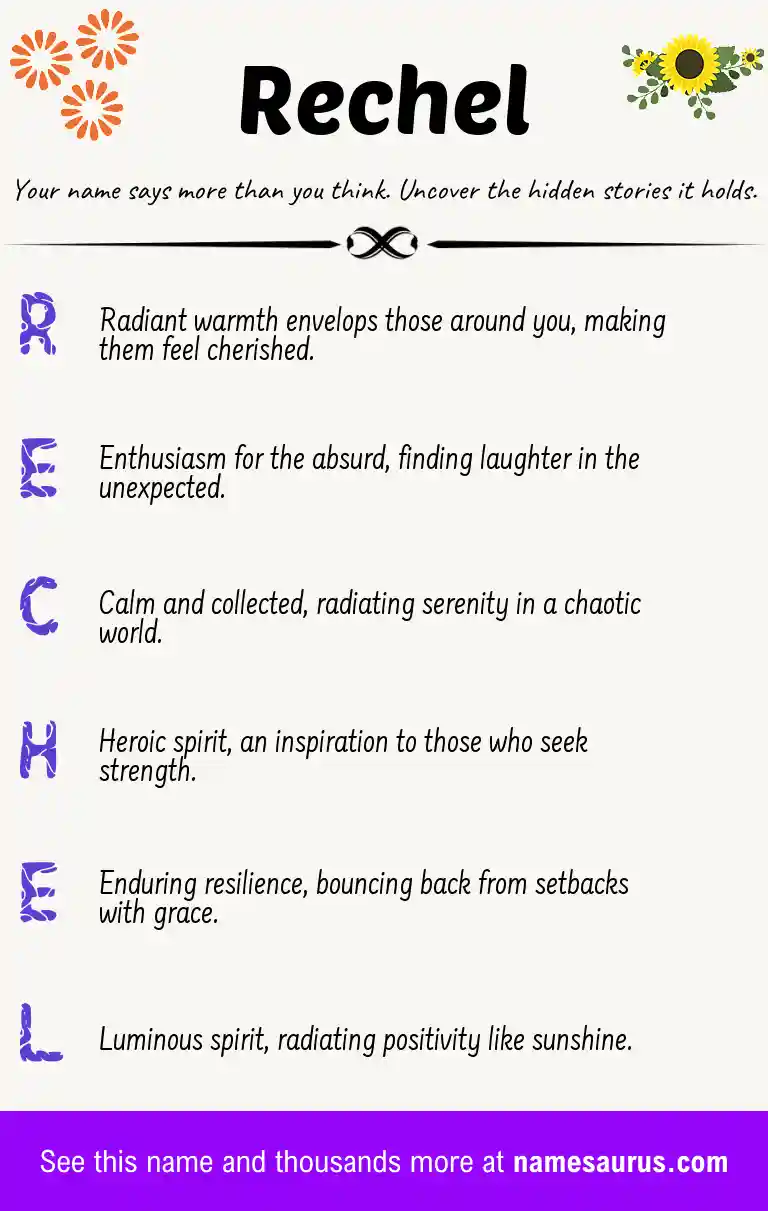 Acrostic poem about Rechel.