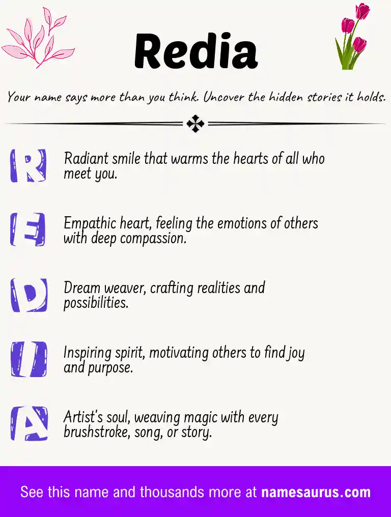 Acrostic poem about Redia.