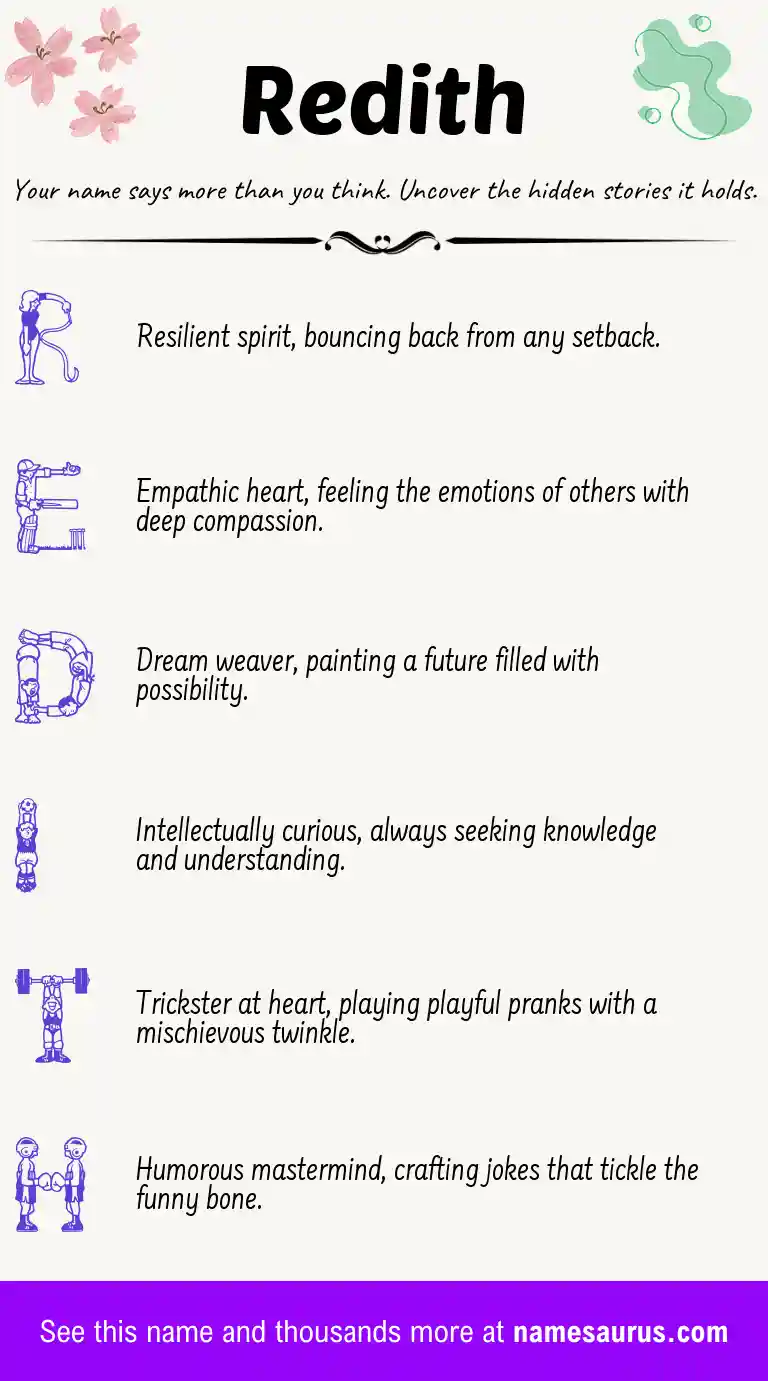 Acrostic poem about Redith.