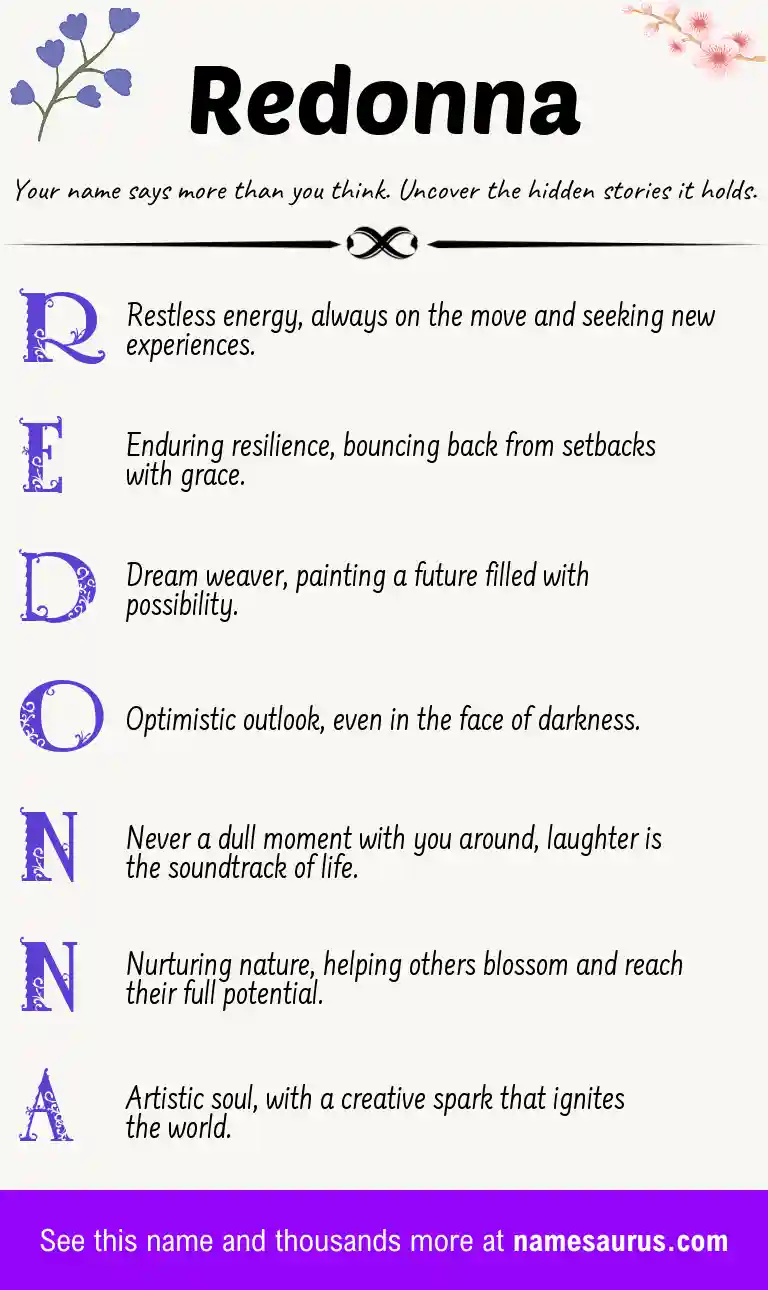 Acrostic poem about Redonna.