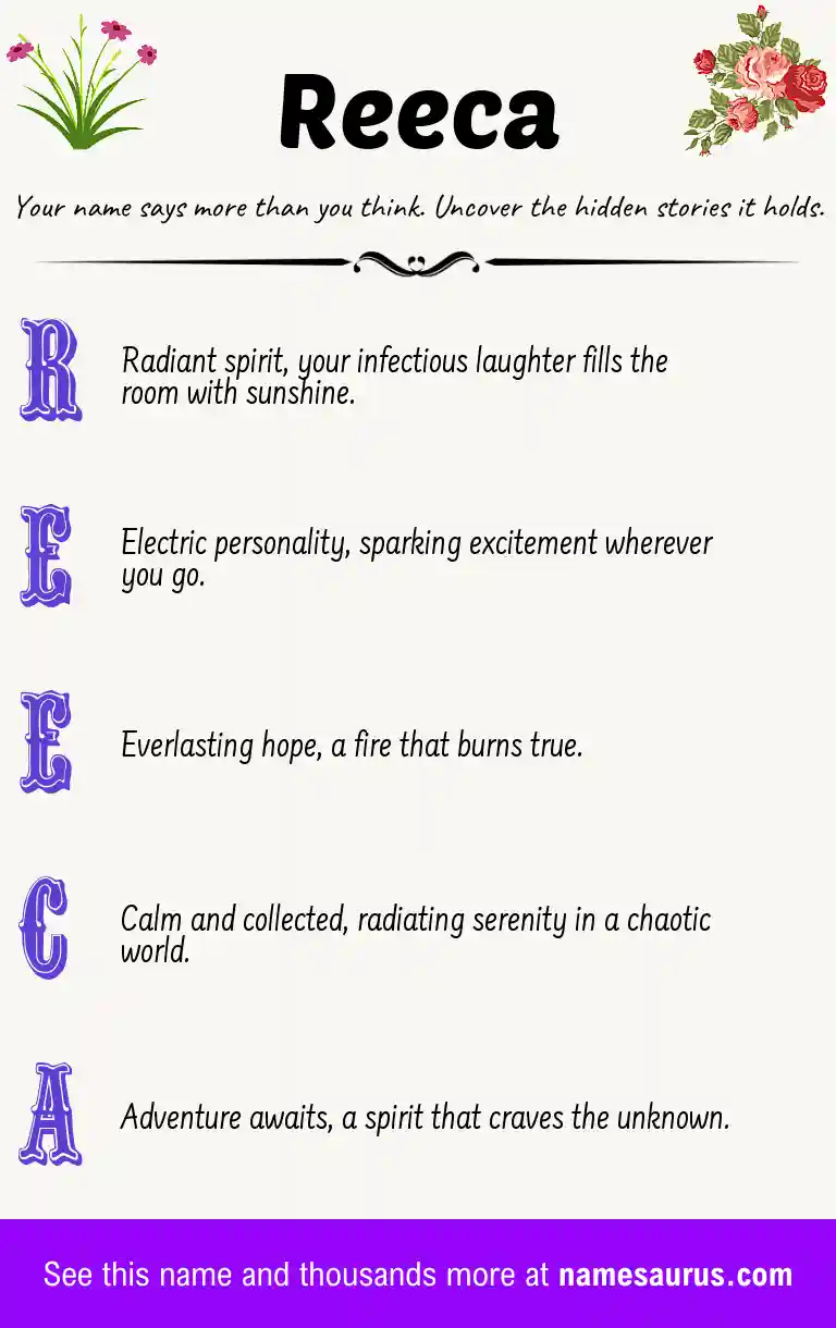 Acrostic poem about Reeca.