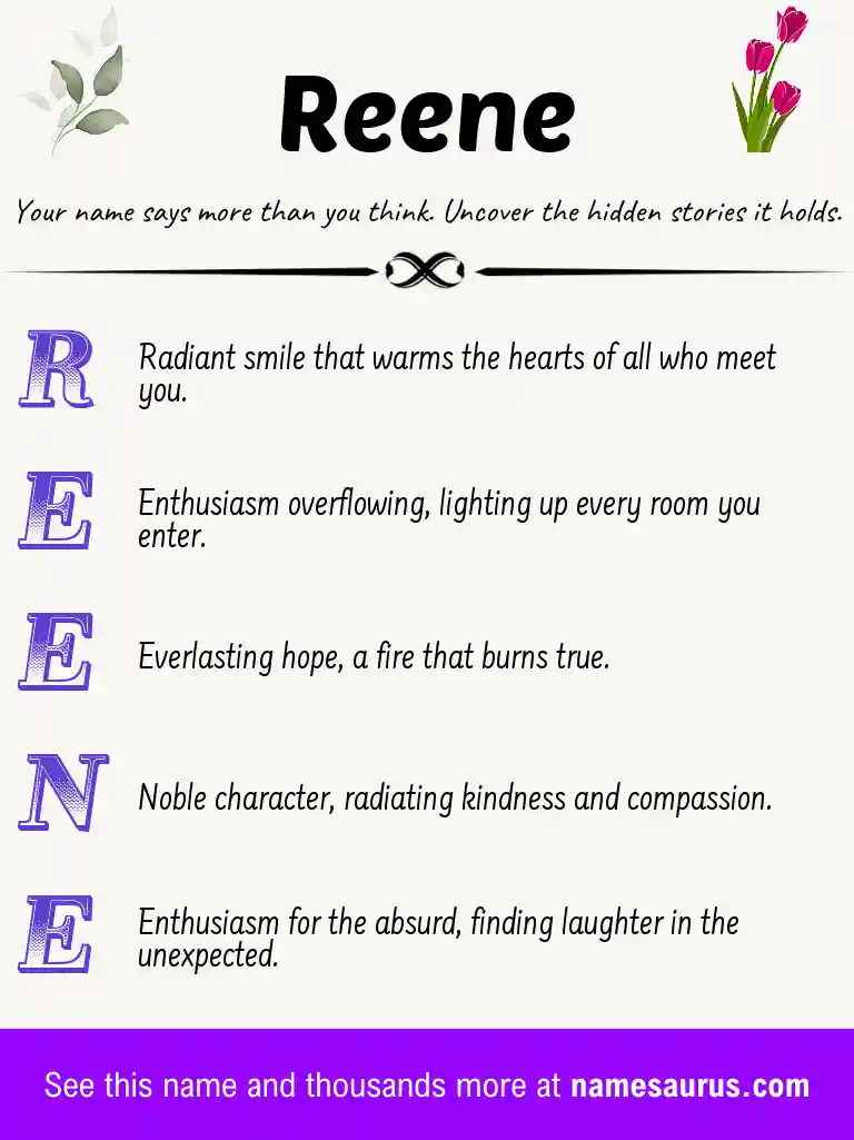 Acrostic poem about Reene.