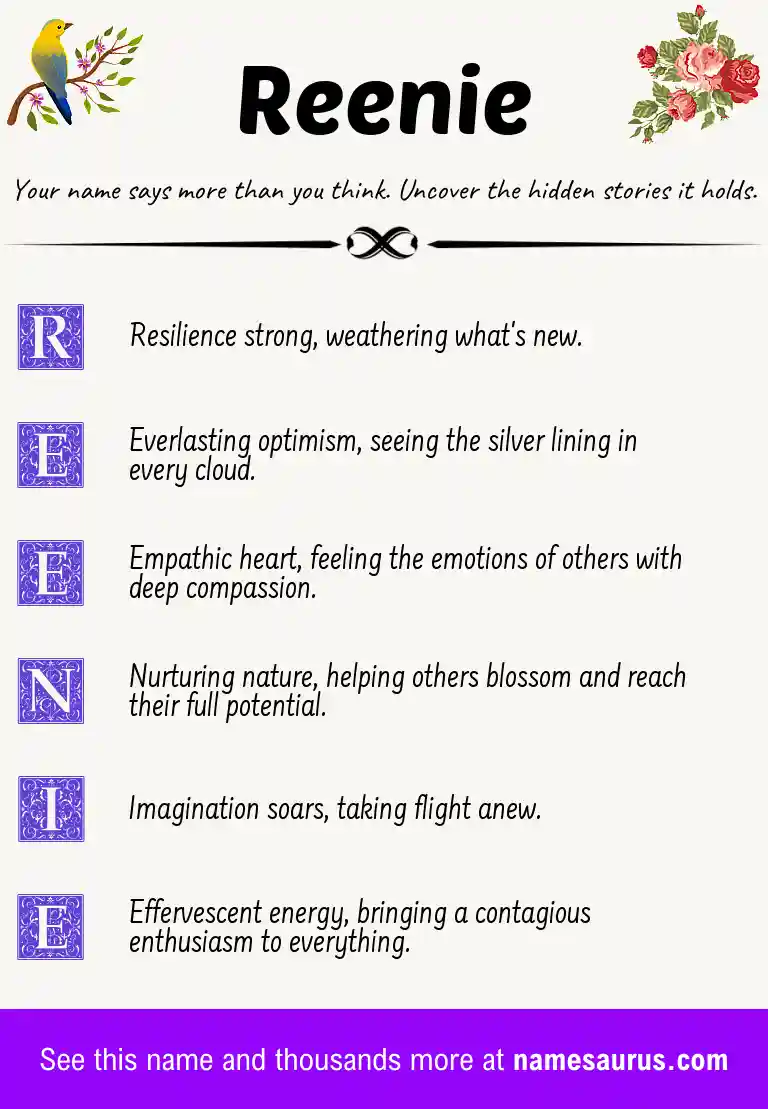 Acrostic poem about Reenie.