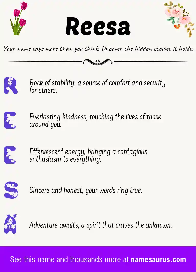 Acrostic poem about Reesa.