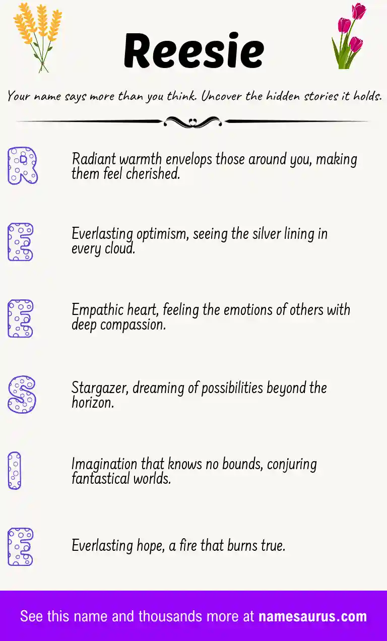 Acrostic poem about Reesie.