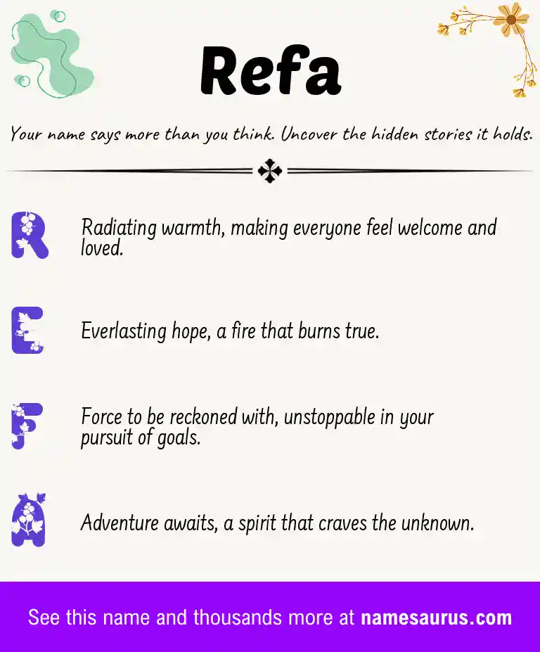 Acrostic poem about Refa.
