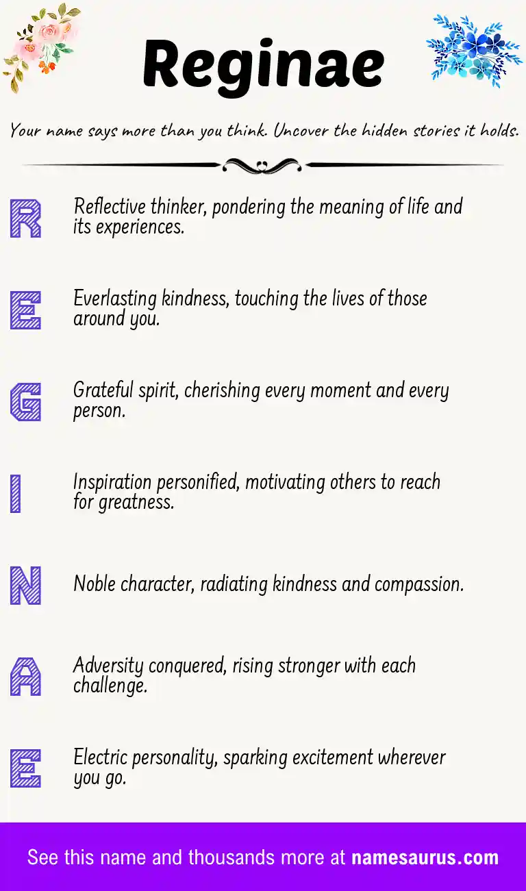 Acrostic poem about Reginae.