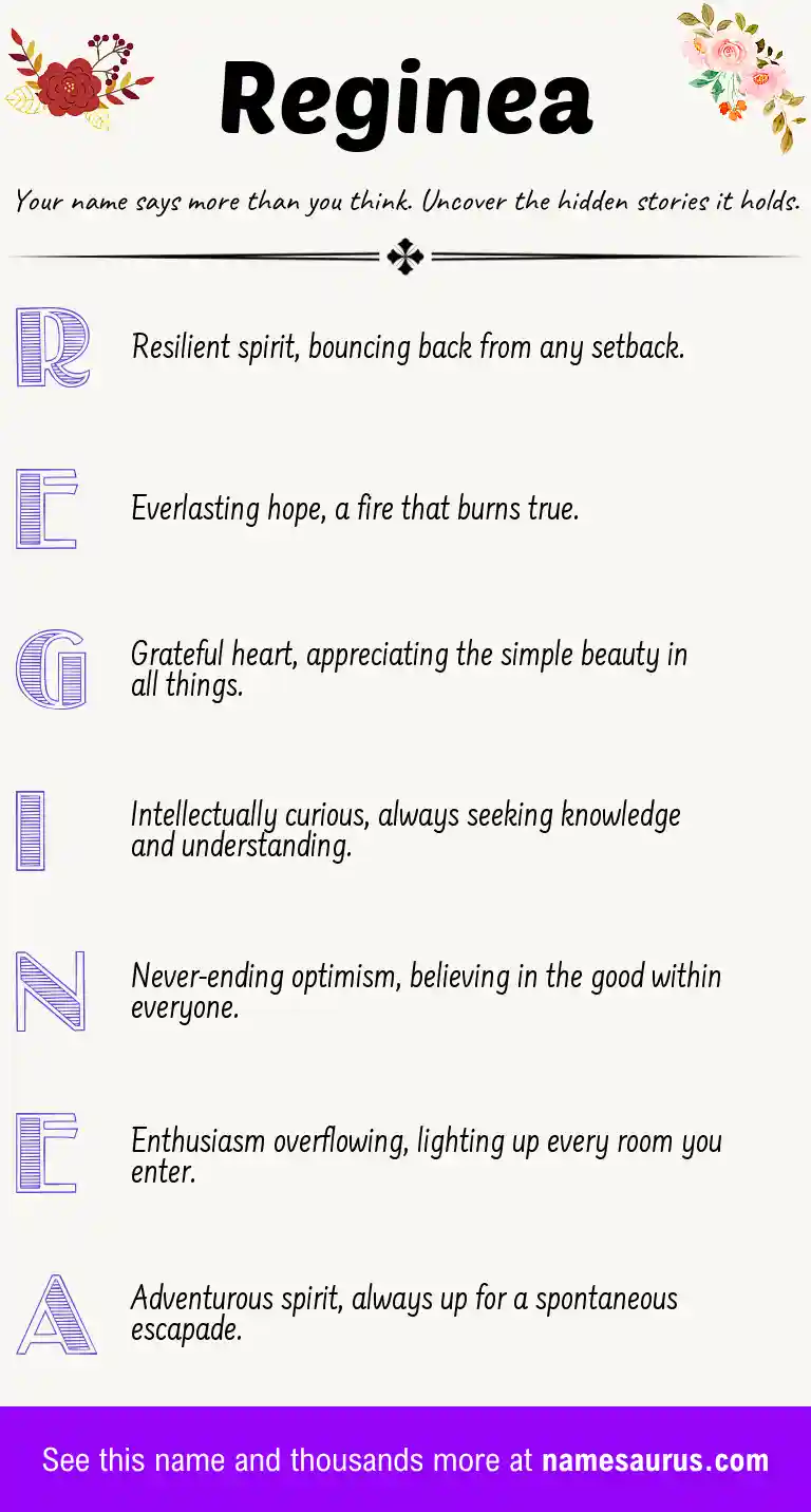 Acrostic poem about Reginea.