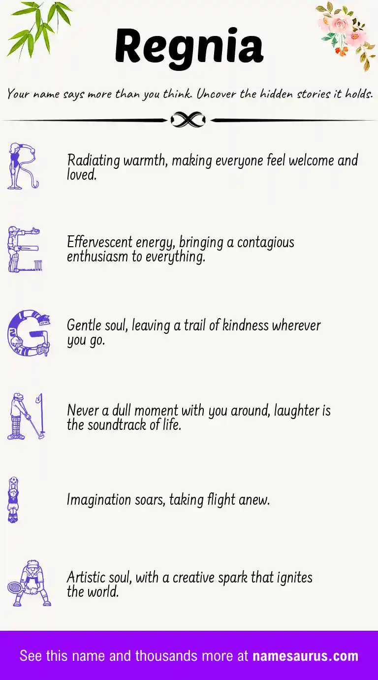 Acrostic poem about Regnia.