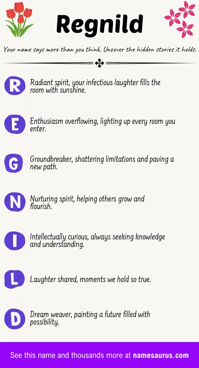 Acrostic poem about Regnild.