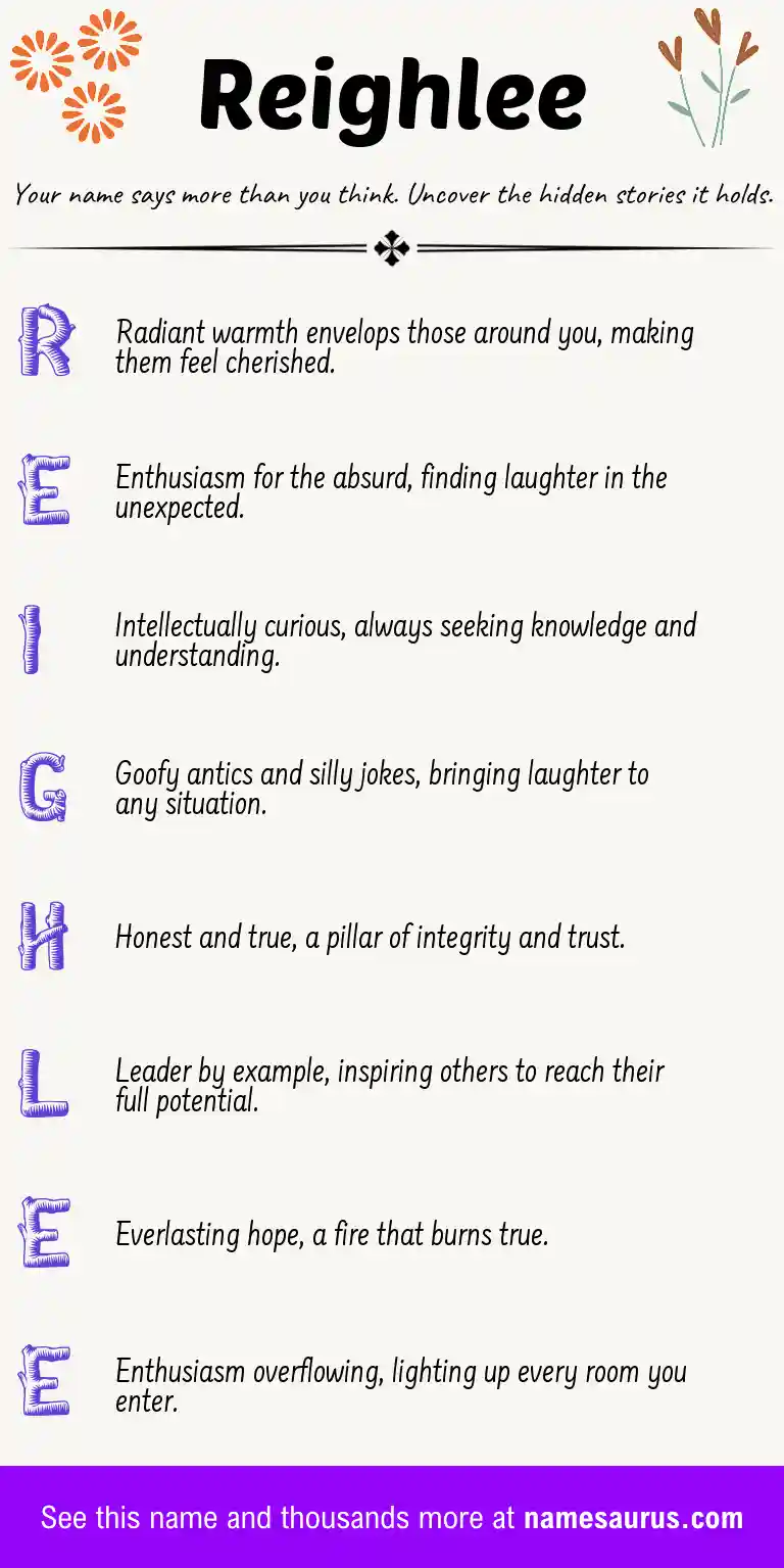 Acrostic poem about Reighlee.