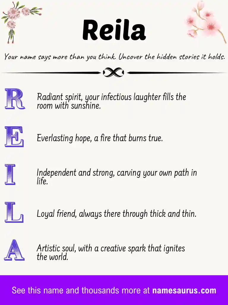 Acrostic poem about Reila.