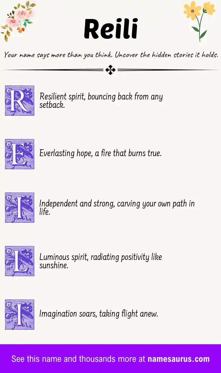 Acrostic poem about Reili.